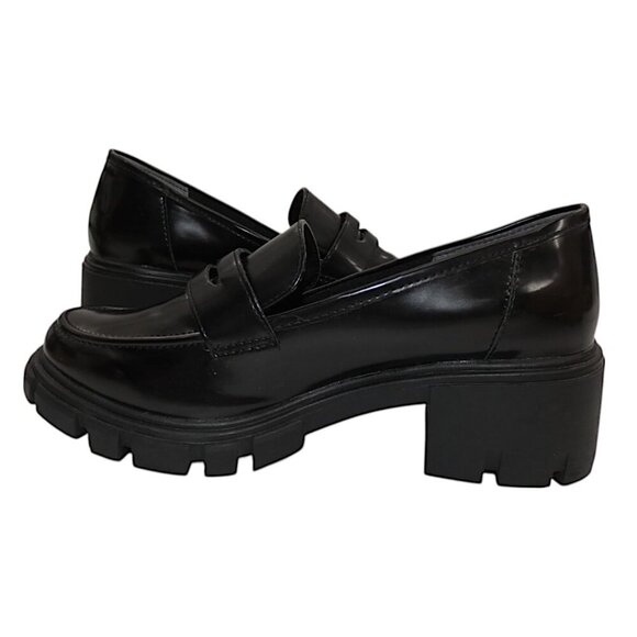 NEW Crown Vintage Chunky Loafers 10M Black Platform Preppy Grunge Officecore - Picture 4 of 11